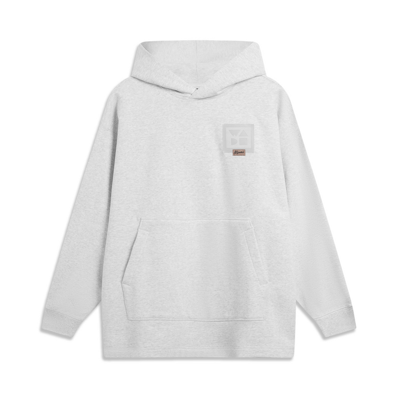 李宁加绒毛冬款保暖男子套头连帽卫衣宽松型套头衫AWDT935-B品