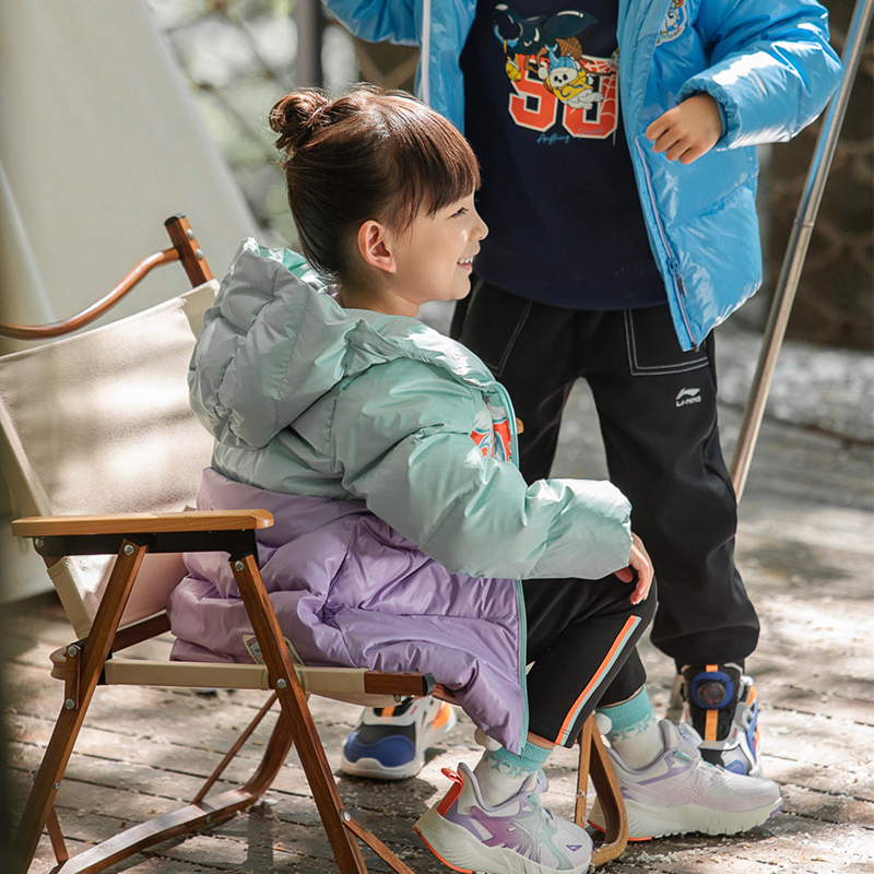 LI-NING/李宁童装冬季女小童保暖中长款宽松羽绒服YYMT060-B品