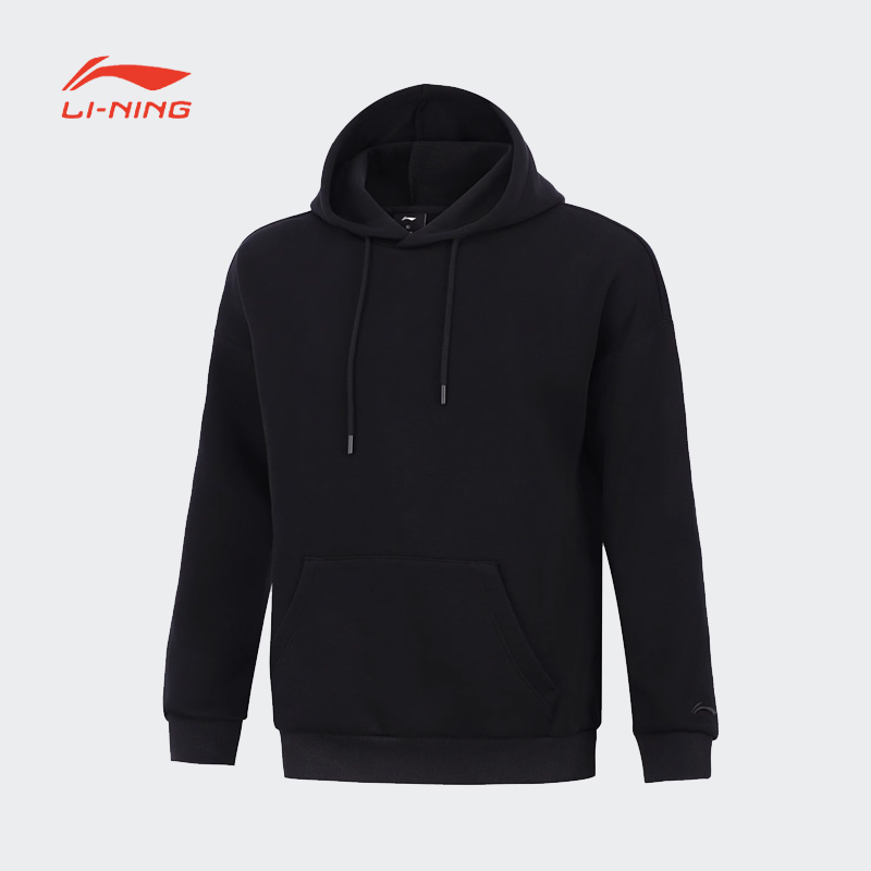 李宁卫衣男秋团购系列时尚舒适透气宽松套头连帽卫衣AWDT987-B品