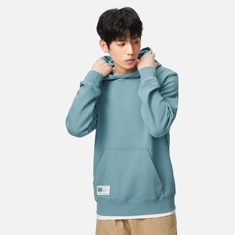 李宁男子中国色长袖户外休闲套头连帽潮流运动卫衣AWDT069-B品