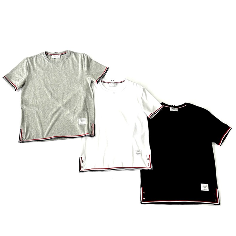 T008tb黑色夏季风织带男款男士全棉针织休闲圆领织带百搭T恤条纹