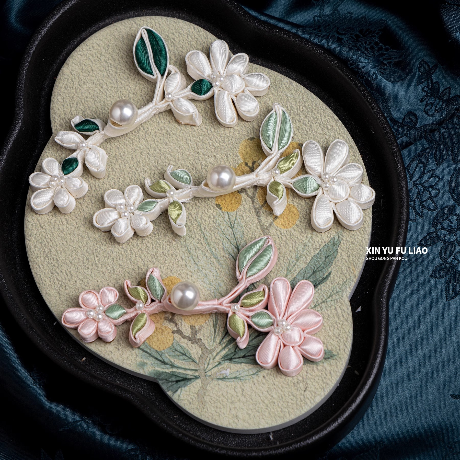 旗袍盘扣国风新中式栀子花扣汉服手工编织硬条装饰纽扣礼服秀禾