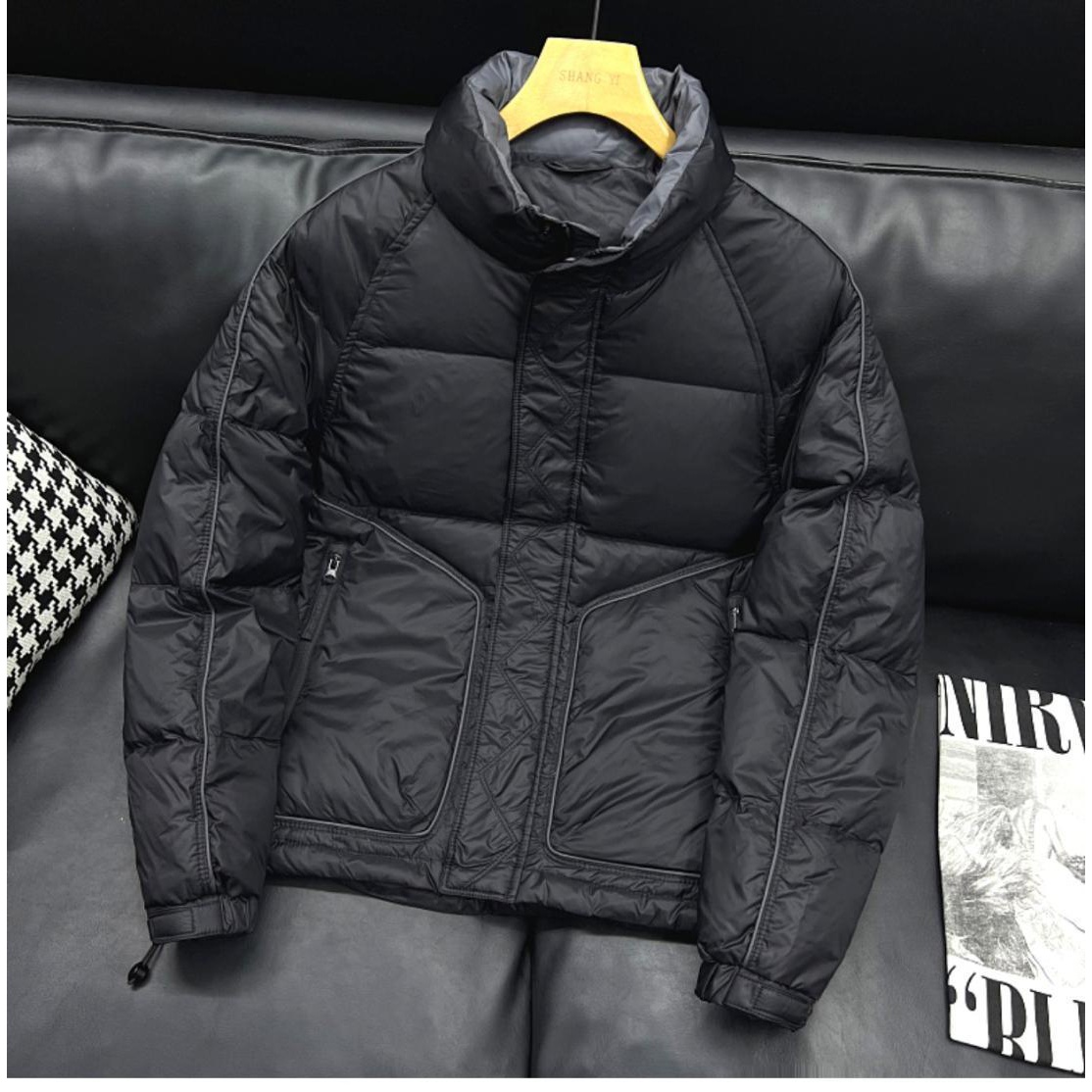 羽绒服新款清仓男装休闲灰色立领羽绒服外套男士潮流时尚韩