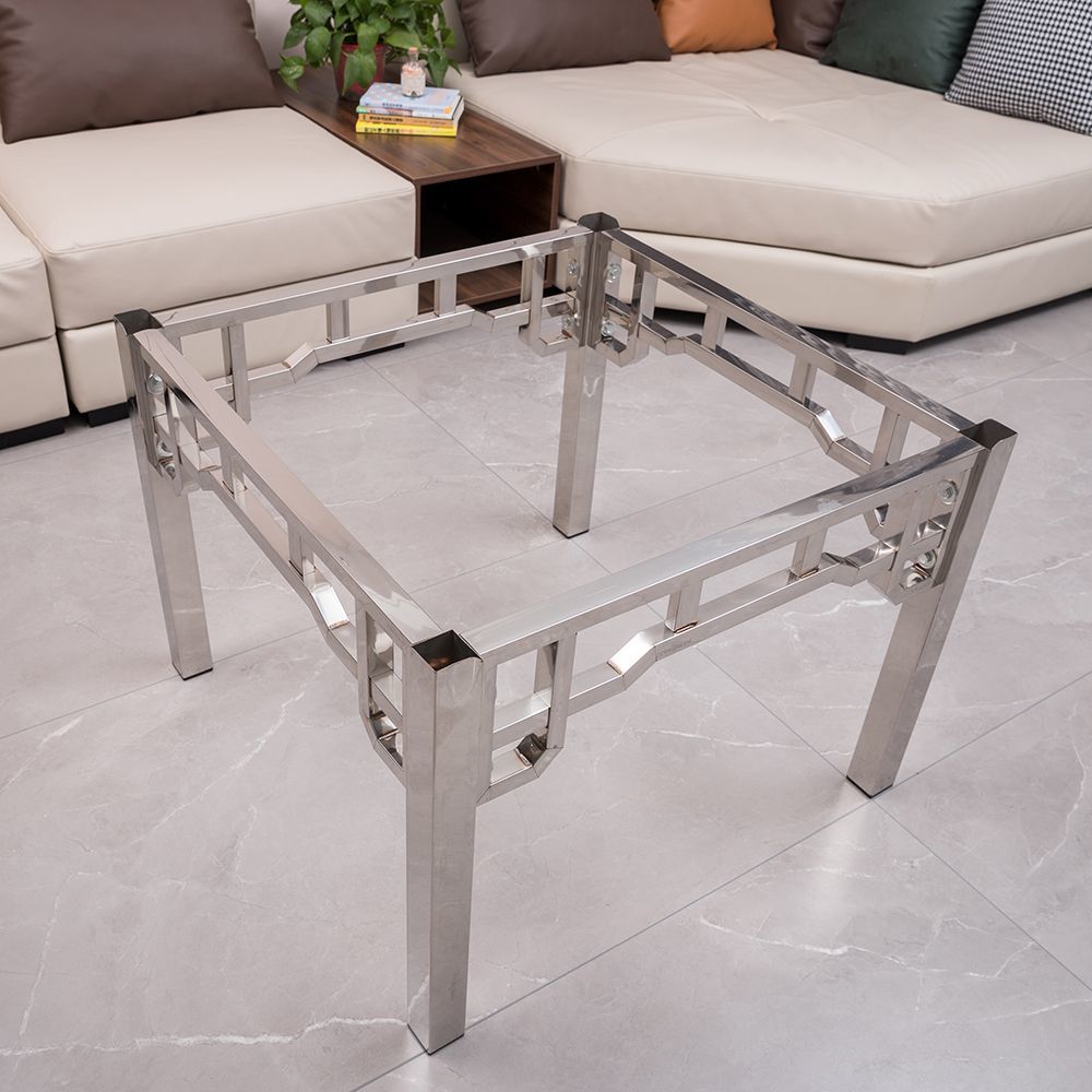 202不锈钢餐桌桌子户外喝茶客厅经济型家用餐桌出租房吃饭方桌