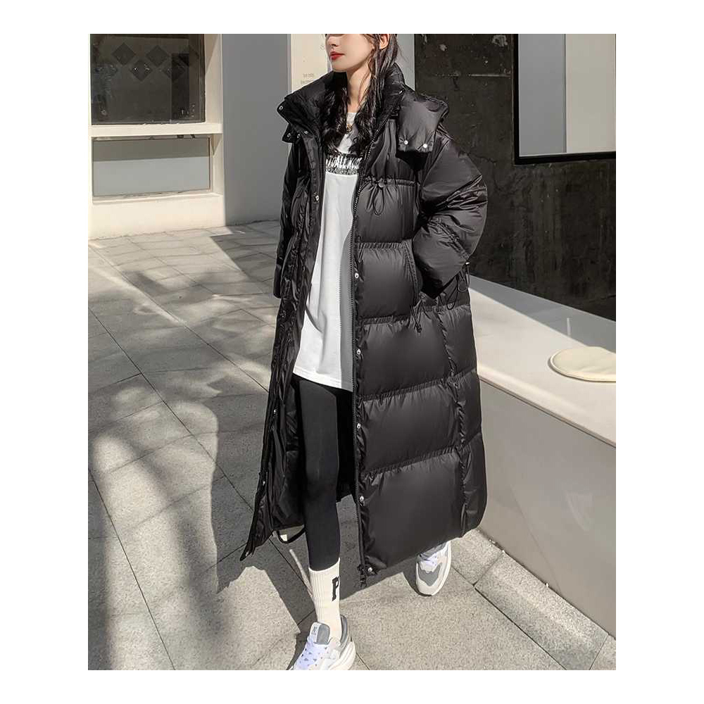 TY冬季韩版服女冬装新款外套韩版衣加长款保暖加厚袄修身棉服黑色