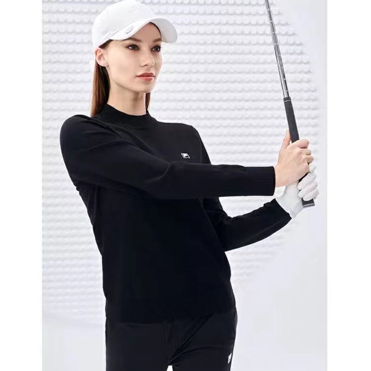 Fila/斐乐【何沐妮同款】冬季女士时尚弹力修身针织毛衫A11W245405F