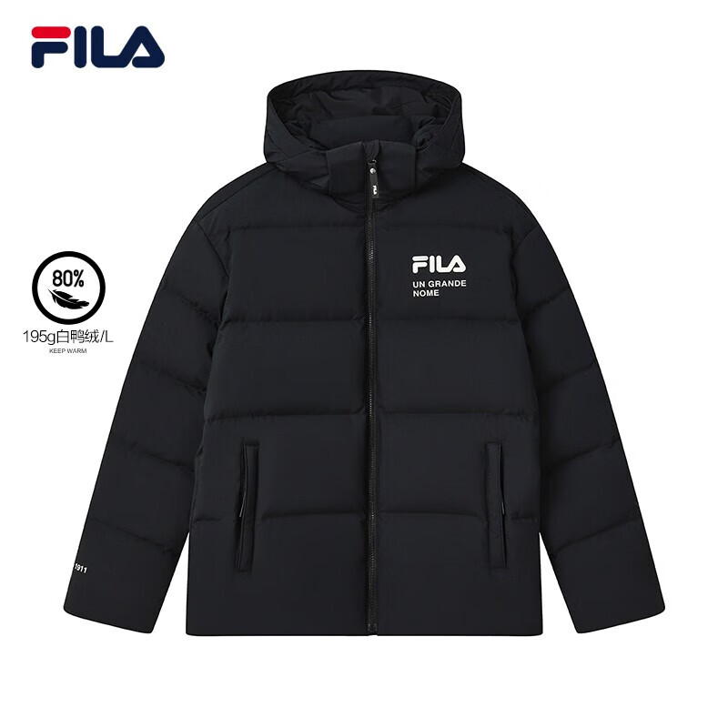 Fila/斐乐斐乐情侣款羽绒服休闲运动保暖白鸭绒外套潮F61U349902A