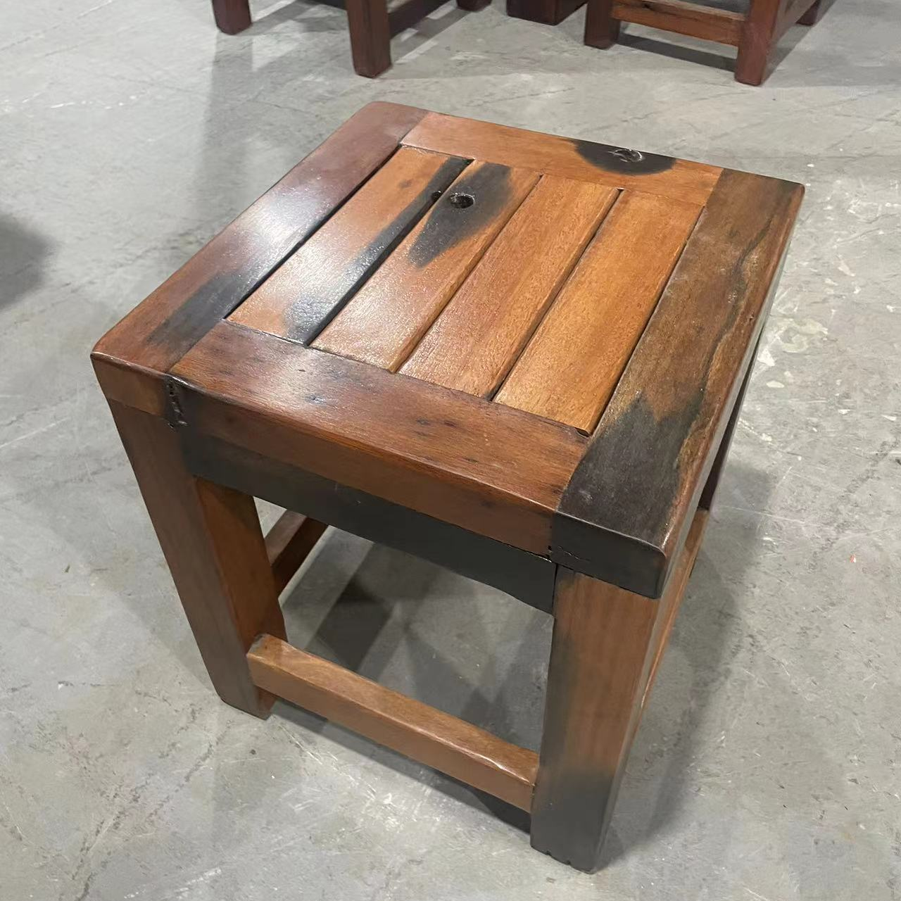 老船木方凳全实木矮凳子换鞋古船木凳子客厅成人中式简约家用凳子
