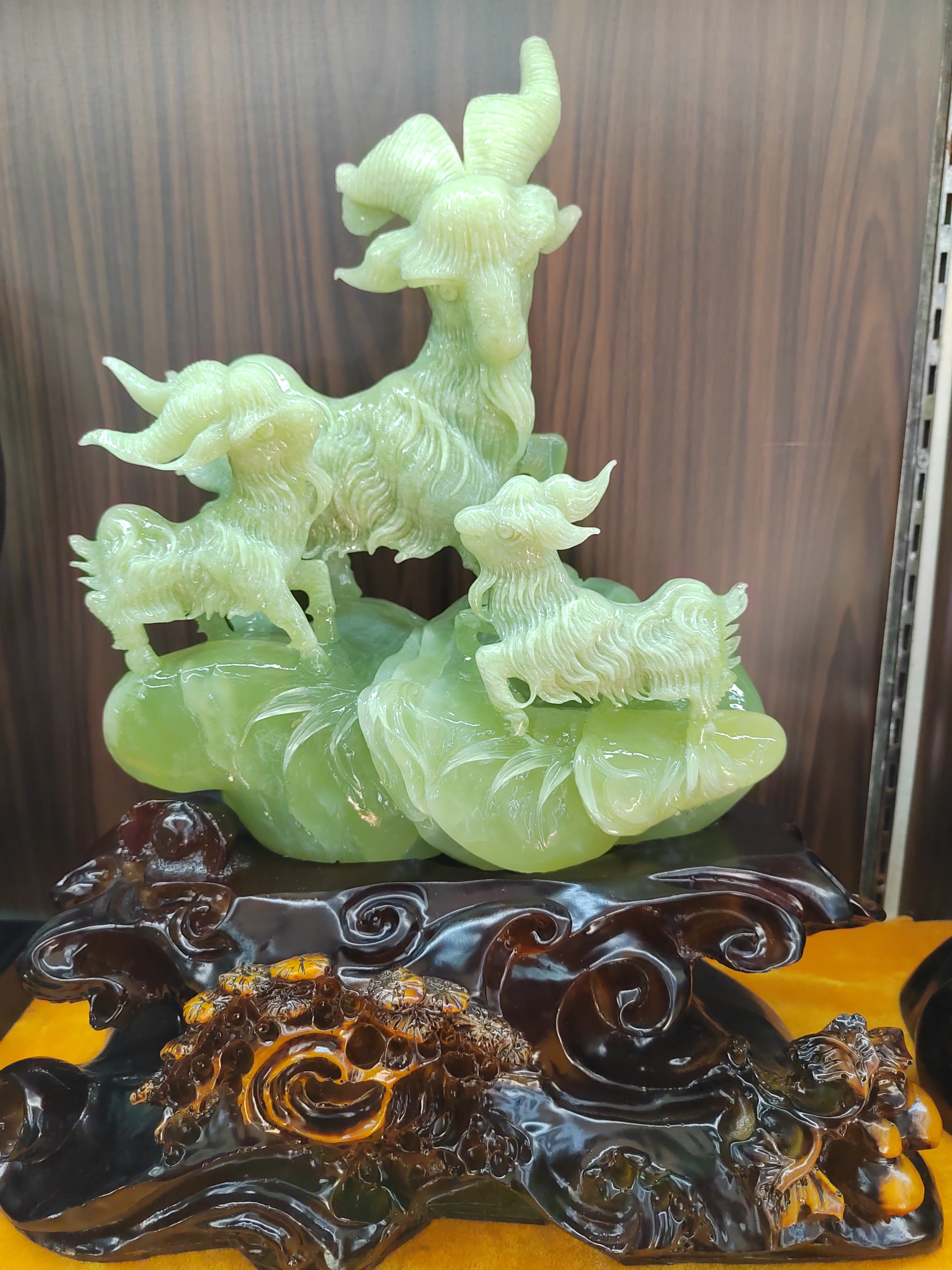 玉石摆件山羊开泰