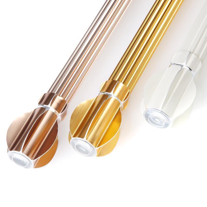 加厚罗马杆窗帘杆静音铝合金杆子单杆双杆打孔送支架配件窗帘轨道