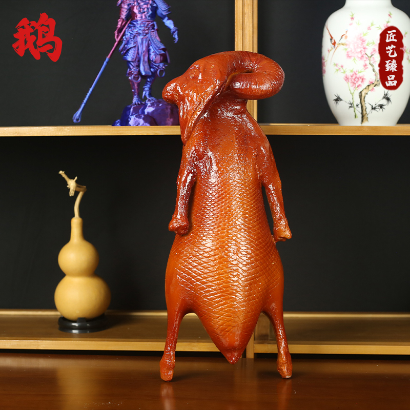 广东烤鹅烧鹅模型创意摆件道具造景酥不腻烧腊猪肉店熟食店装饰品