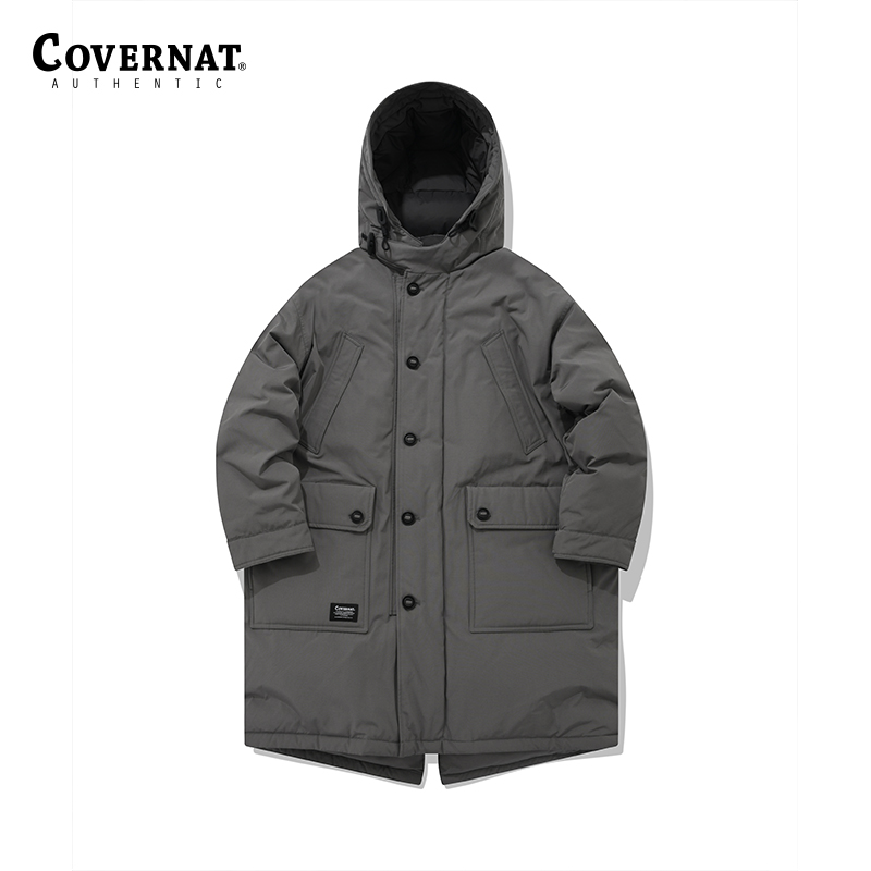 COVERNAT长款羽绒服新款多口袋简约时尚夹克潮牌长外套2204DP04