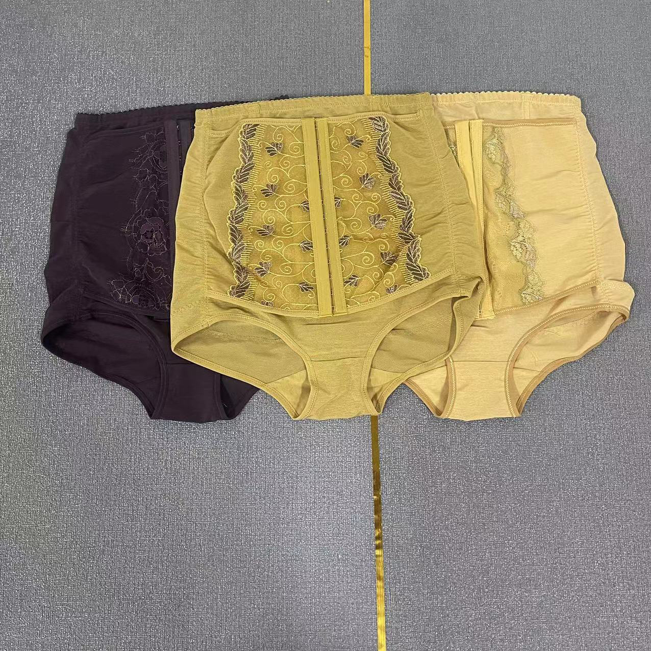 高腰薄款内裤配套美体金色塑身能量收腹三角美腰底裤