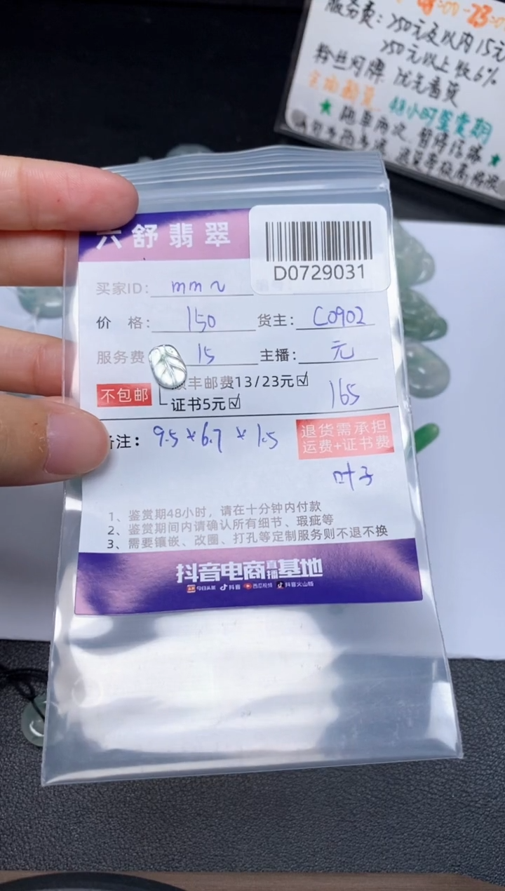 【闪购商品】翡翠吊坠(不含链)未镶嵌D0729031