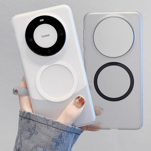 适用华为mate60手机壳肤感超薄磨砂mate60pro强力磁吸充线电防摔