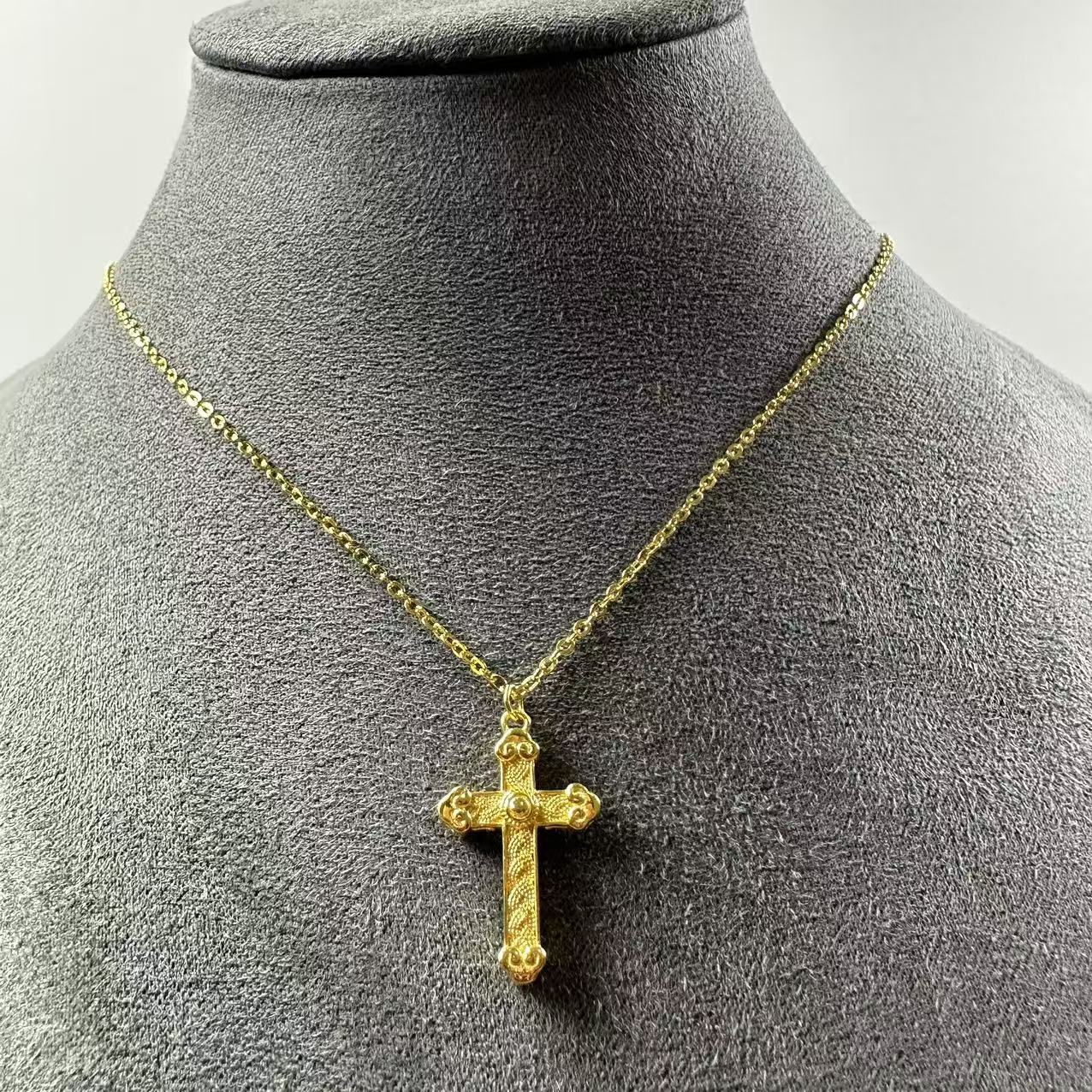 足金999  十字架套链