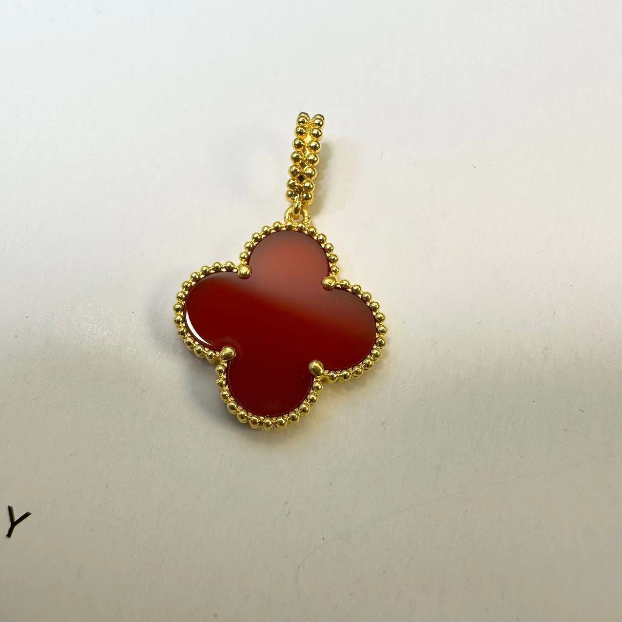 足金999 四叶草吊坠 镶嵌 大号