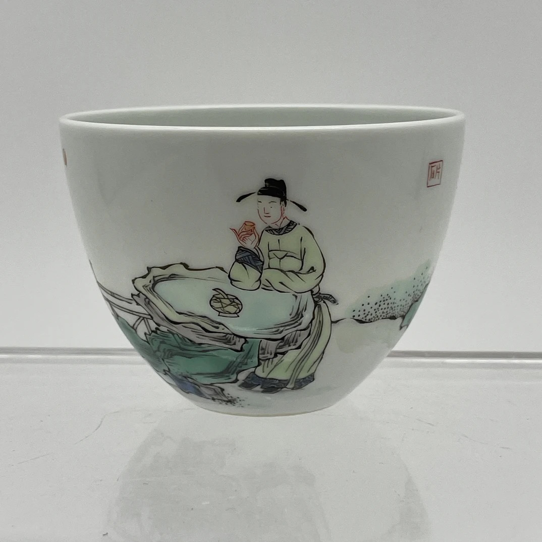 A81237五彩文人赏石杯