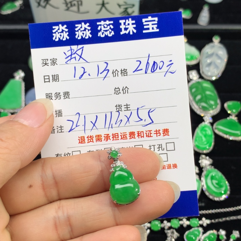 【闪购商品】翡翠颈饰18K金镶嵌蚊*