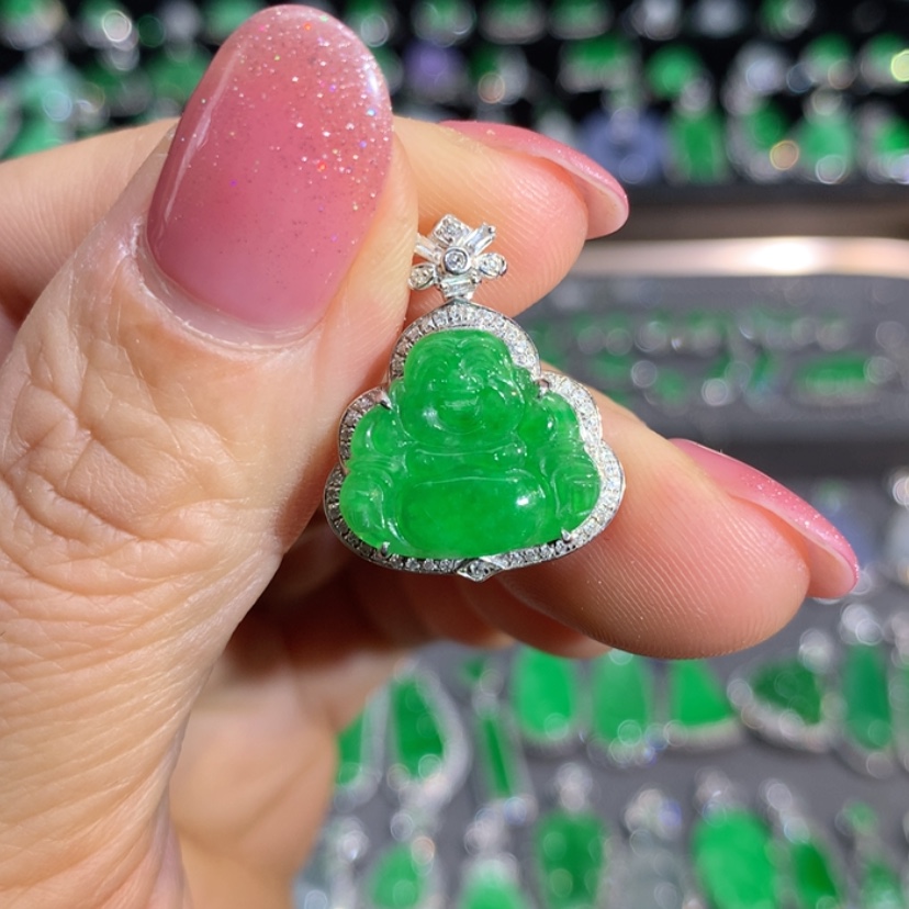 【闪购商品】翡翠颈饰18K金镶嵌