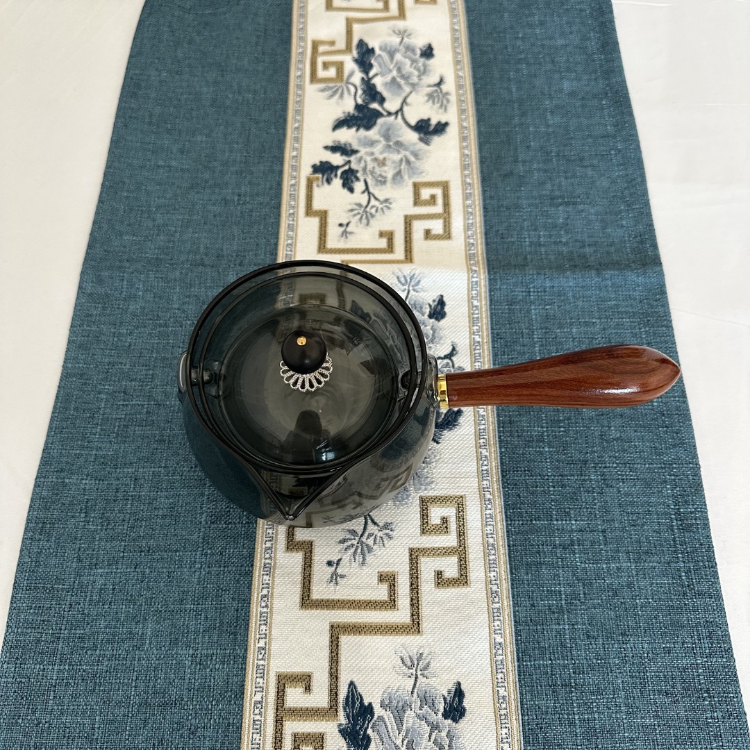 手工中式高档烟灰色逍遥壶茶壶玻璃茶具耐热家用加厚防烫沏茶壶