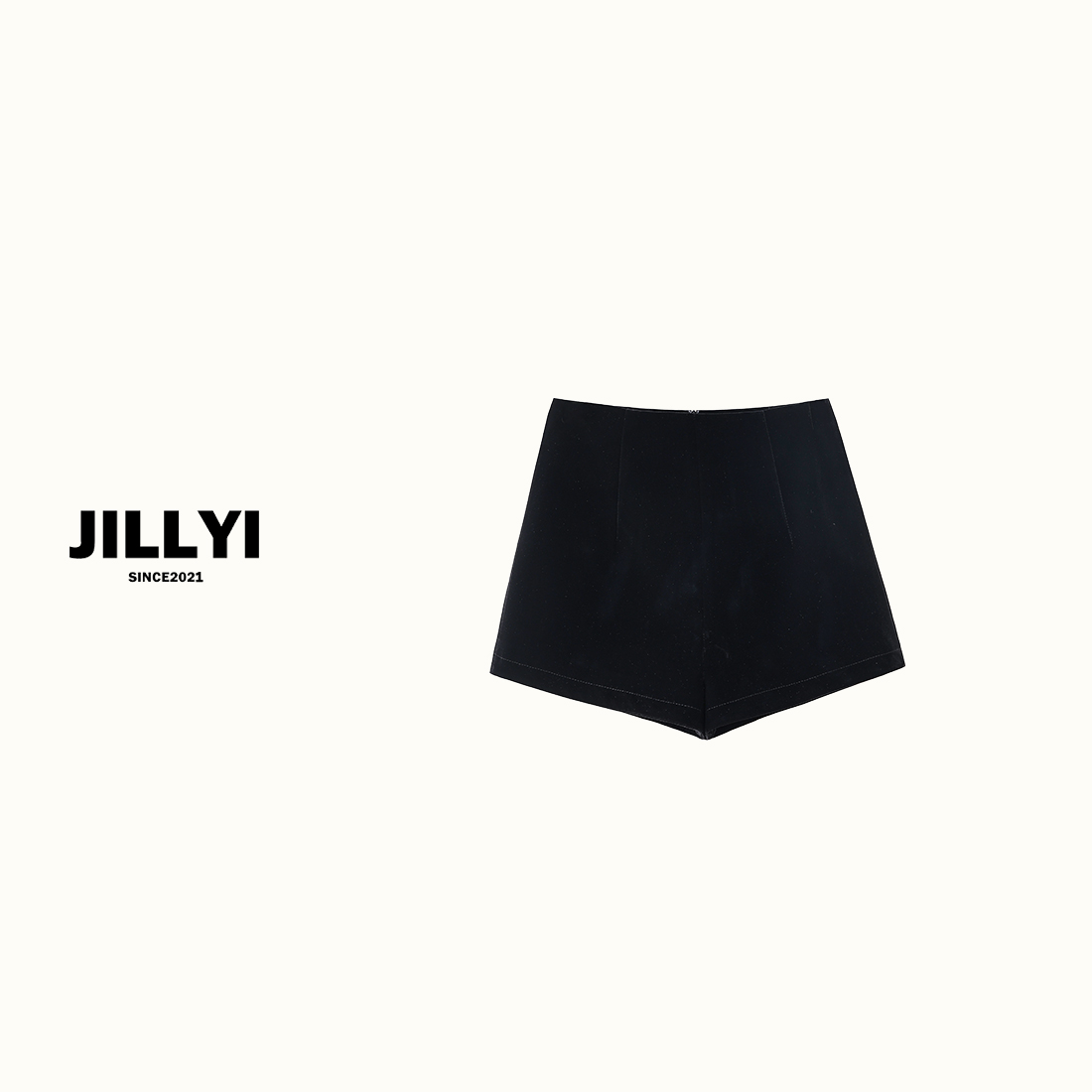 JILLYI【丝绒短裤】百搭经典简约显瘦短裤时尚防走光小香风黑色女