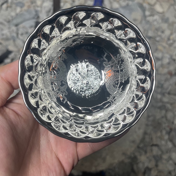 全银银龙冰清玉洁妖妃杯高端茶器 手工茶盏 主人杯 手工