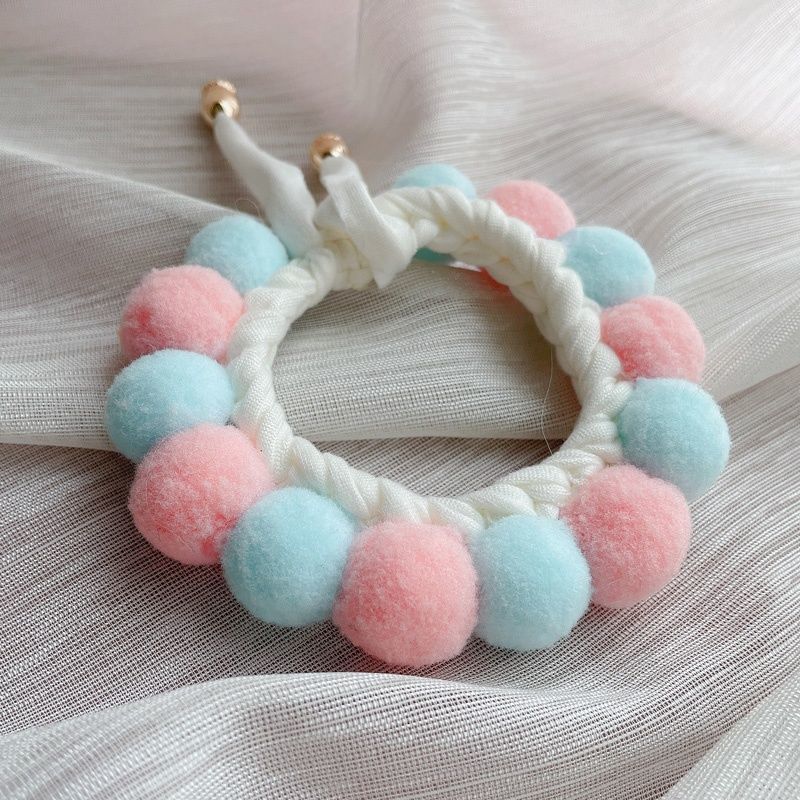 猫咪项圈手工编织软糯毛球宠物项圈可爱柔软颈圈狗狗拍照宠物饰品