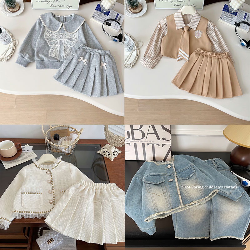 【编号A701-A800】夏日中小女童套装连衣裙公主裙牛仔裤短袖T恤背心