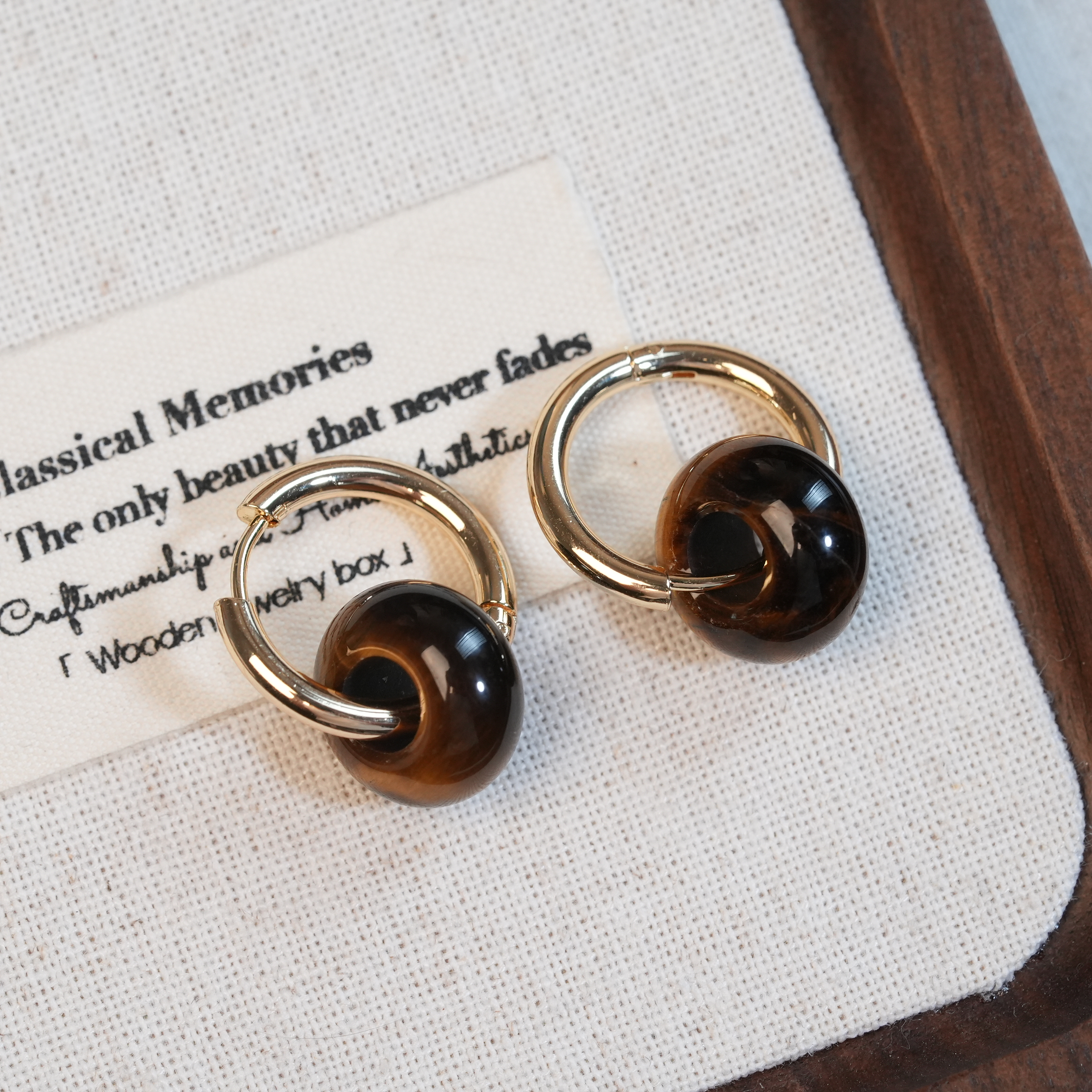 钛钢耳饰 [棕耳扣]气质时尚百搭复古简约甜甜圈星河小马耳环