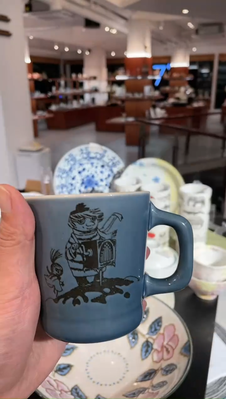 【闪购商品】陶瓷瓷片姆明蓝色马克杯1只