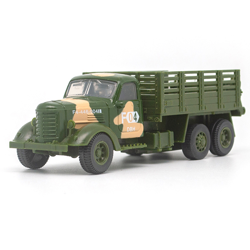 仿真1:52解放军事合金CA10货物汽车模型部队运输卡车回力儿童玩具