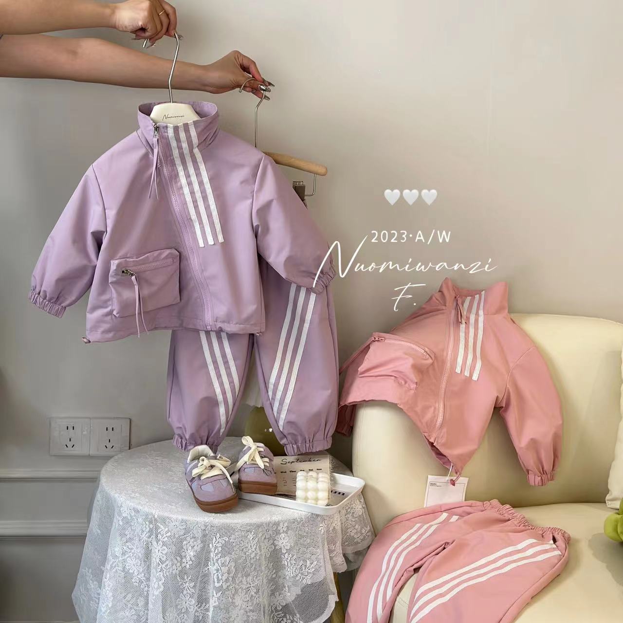 丸子十儿童纯色女童百搭高领套装（秋款） WZJ-5110- 糯米丸子童装