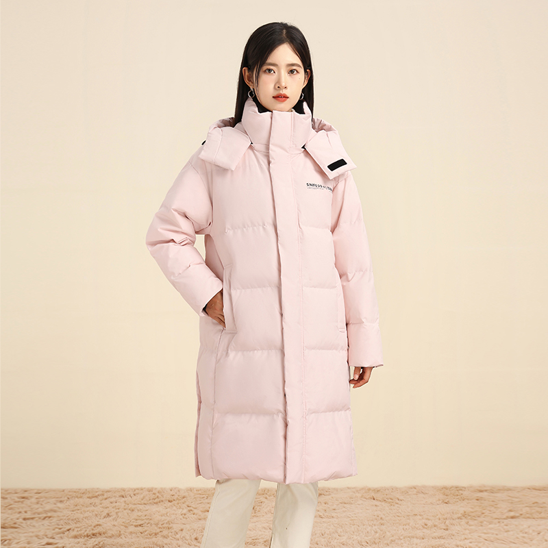 雪中飞韩版宽松保暖女中长款连帽羽绒服时尚休闲秋冬X301419326F