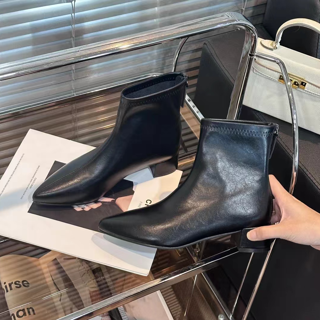 3096-3樱  直播间实物为准 时尚百搭粗跟短靴