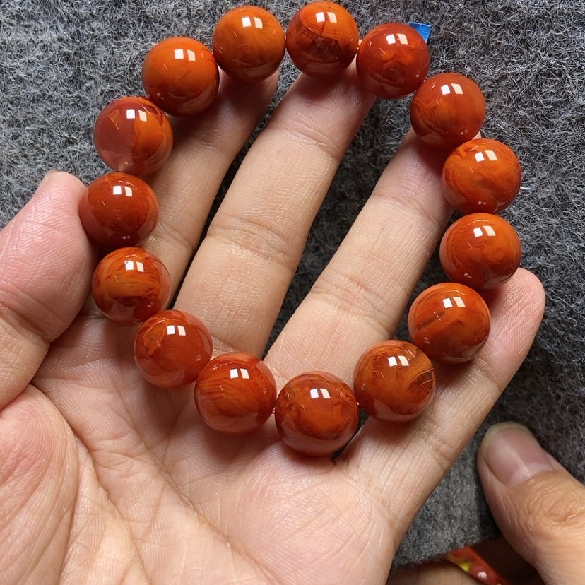 【闪购商品】南红玛瑙手串未镶嵌赤*炎14mm+