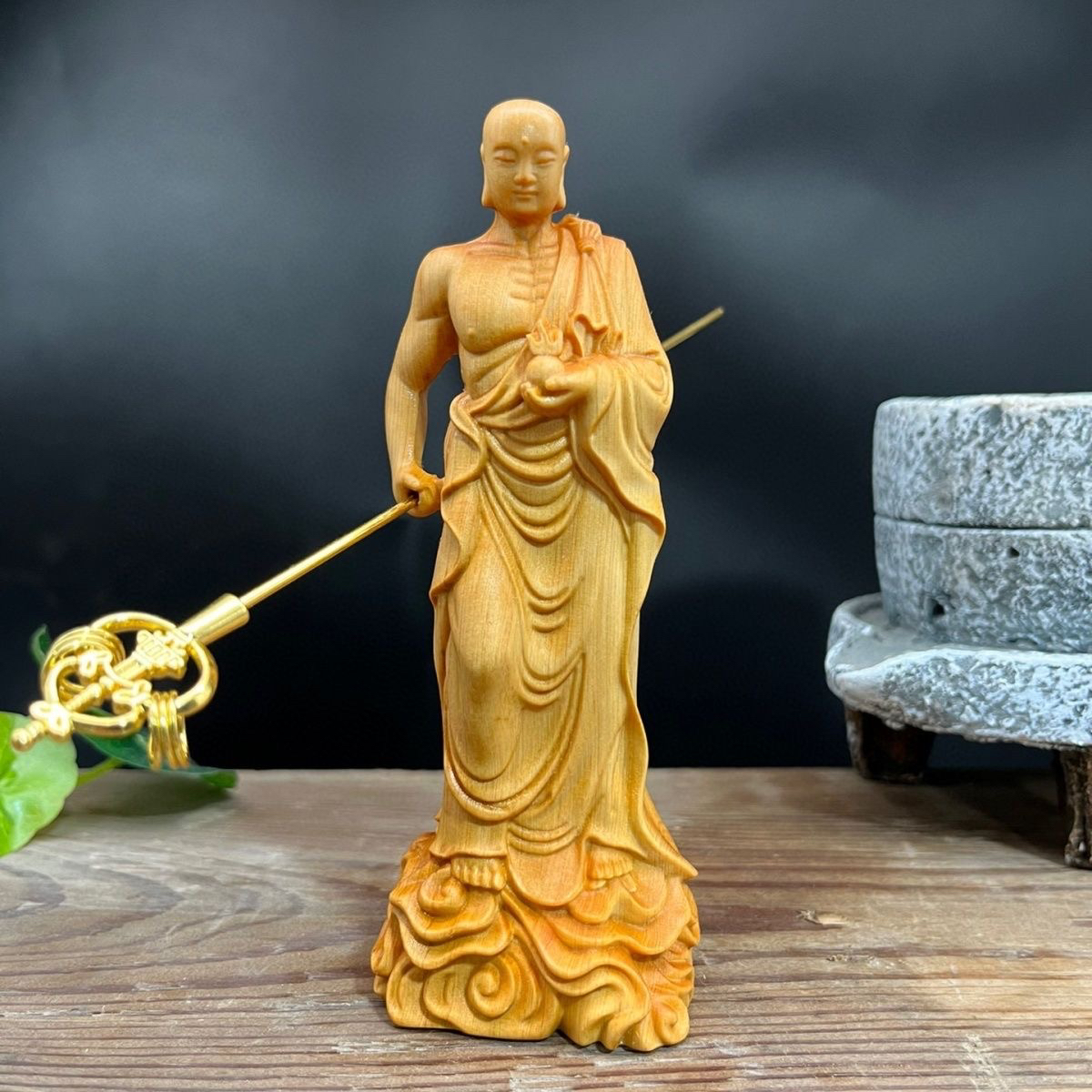 柏木地藏王菩萨像悟空老子精雕摆件家居客厅装饰品文玩工艺品