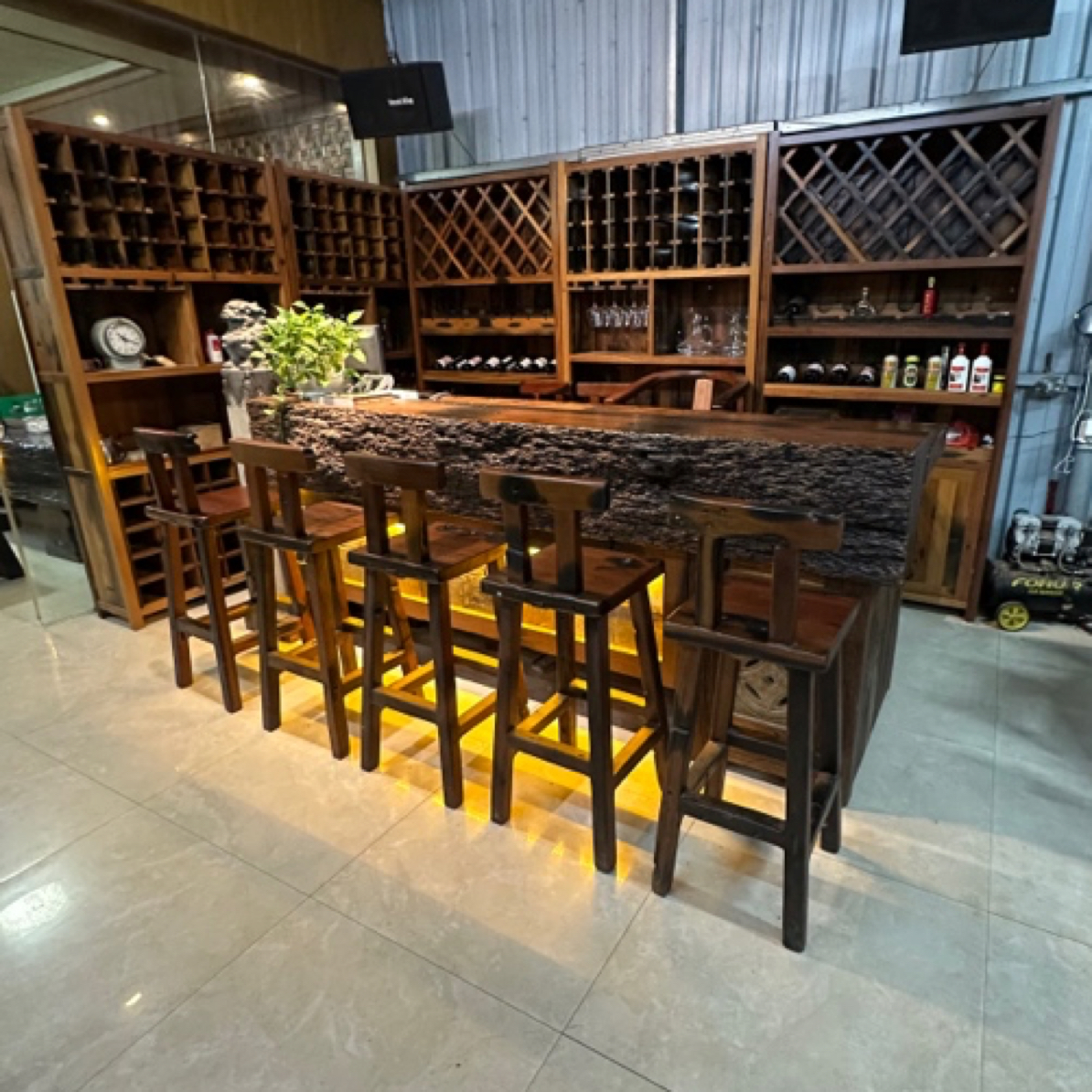 老船木酒柜吧台整套酒吧、体闲庄首选