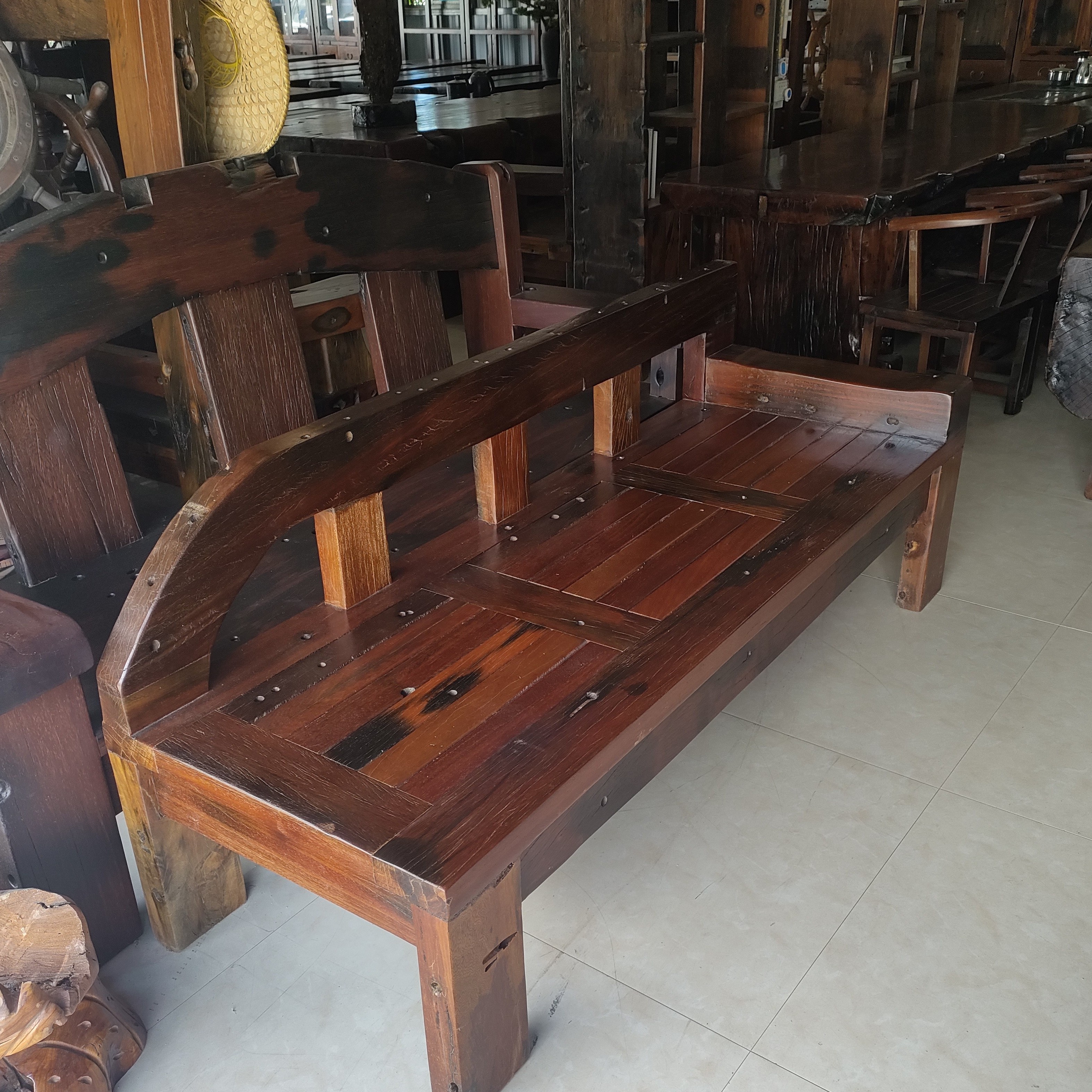 老船木简易式贵妃椅，罗汉床系列