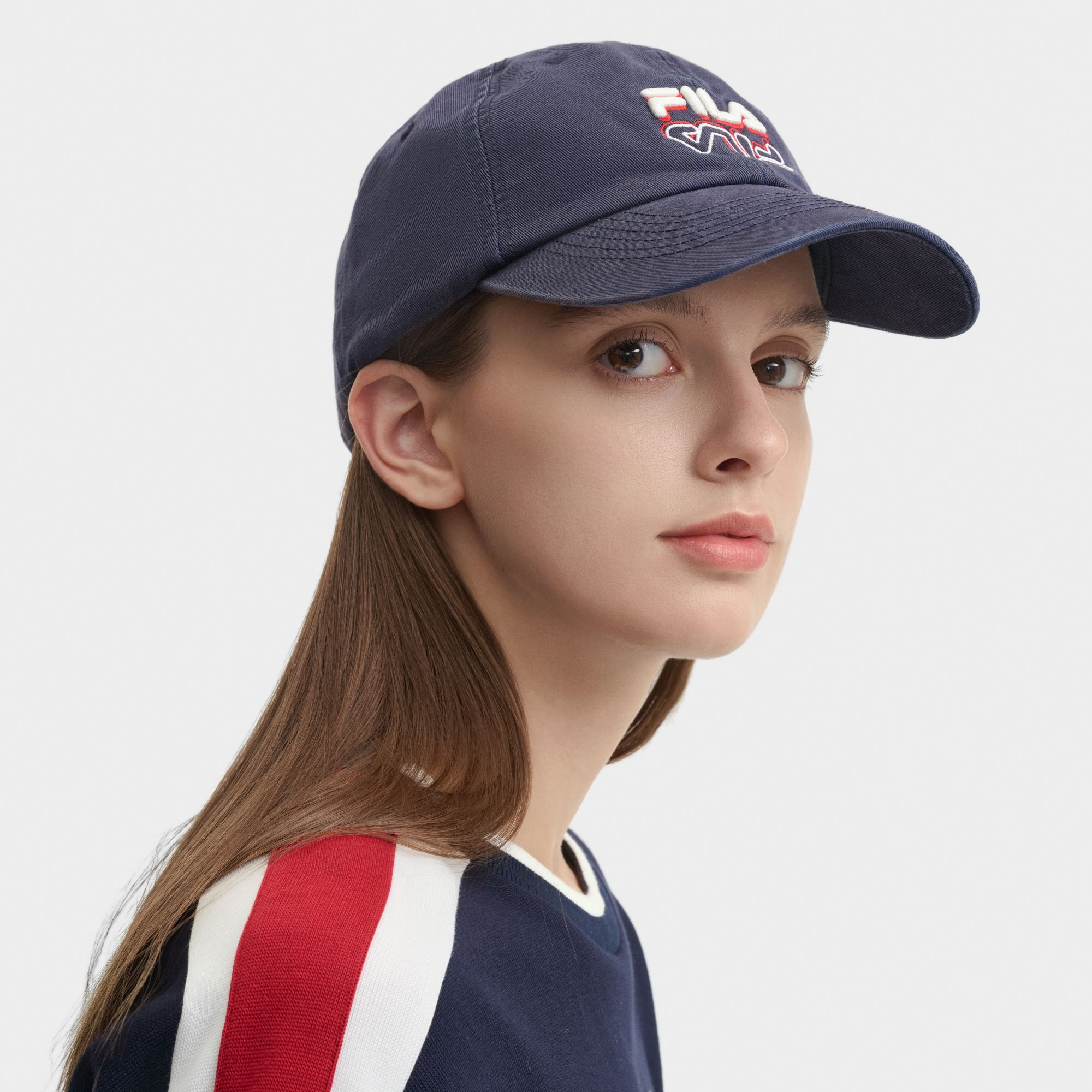 FILA斐乐配件/休闲百搭帽子2024春季新款舒适时尚球帽F13U449235F