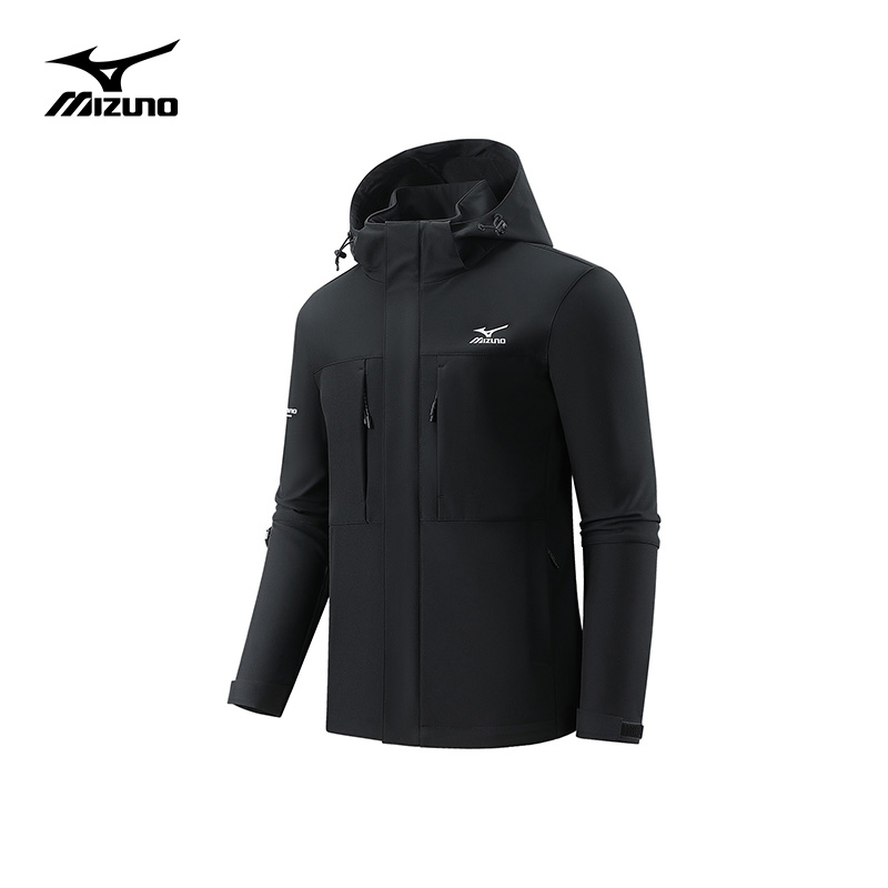 Mizuno/美津浓加绒外壳衣男女士秋冬防水透气户外休闲夹克外套男