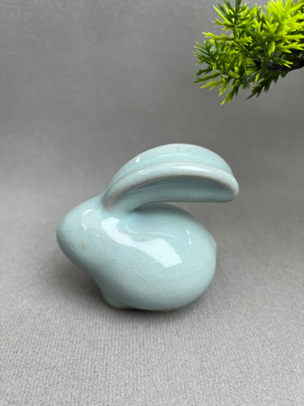 原矿天青小兔子/豆绿天鹅茶宠