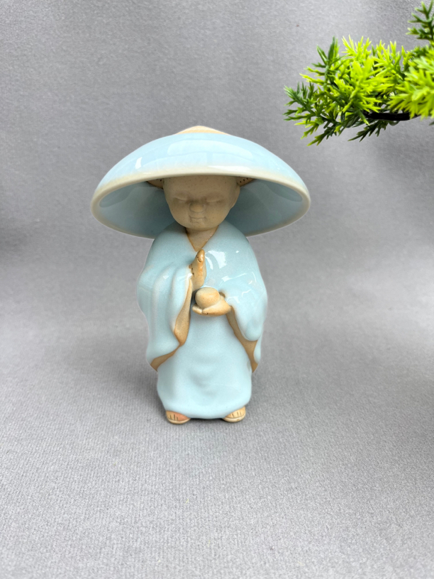 原矿天青寒江孤影/悟道小和尚（茶漏茶宠一体）