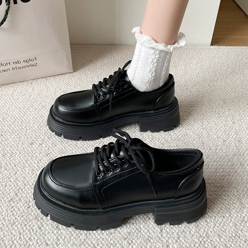 复古英伦风厚底小皮鞋女2024年春季新款乐福鞋女学院风玛丽珍鞋