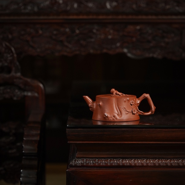 刘才椿木棉桩黄龙源清水泥165cc牛盖四方壶茶具紫砂壶全手工手制