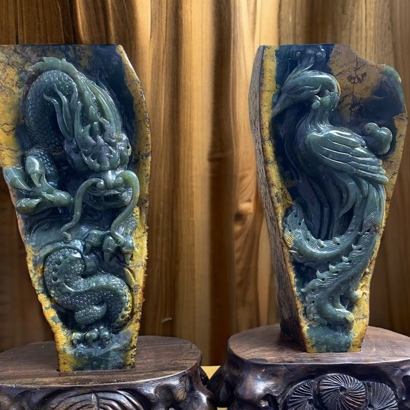 河磨玉龙凤呈祥好