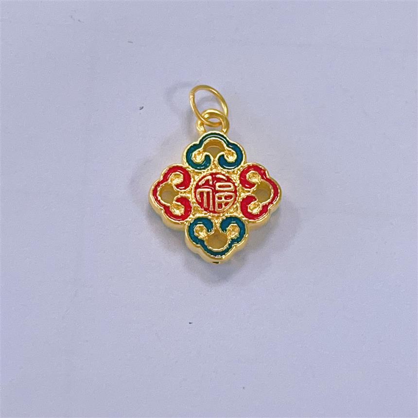 【露露专享】足金 祥云四叶草吊坠 ZBHJD786