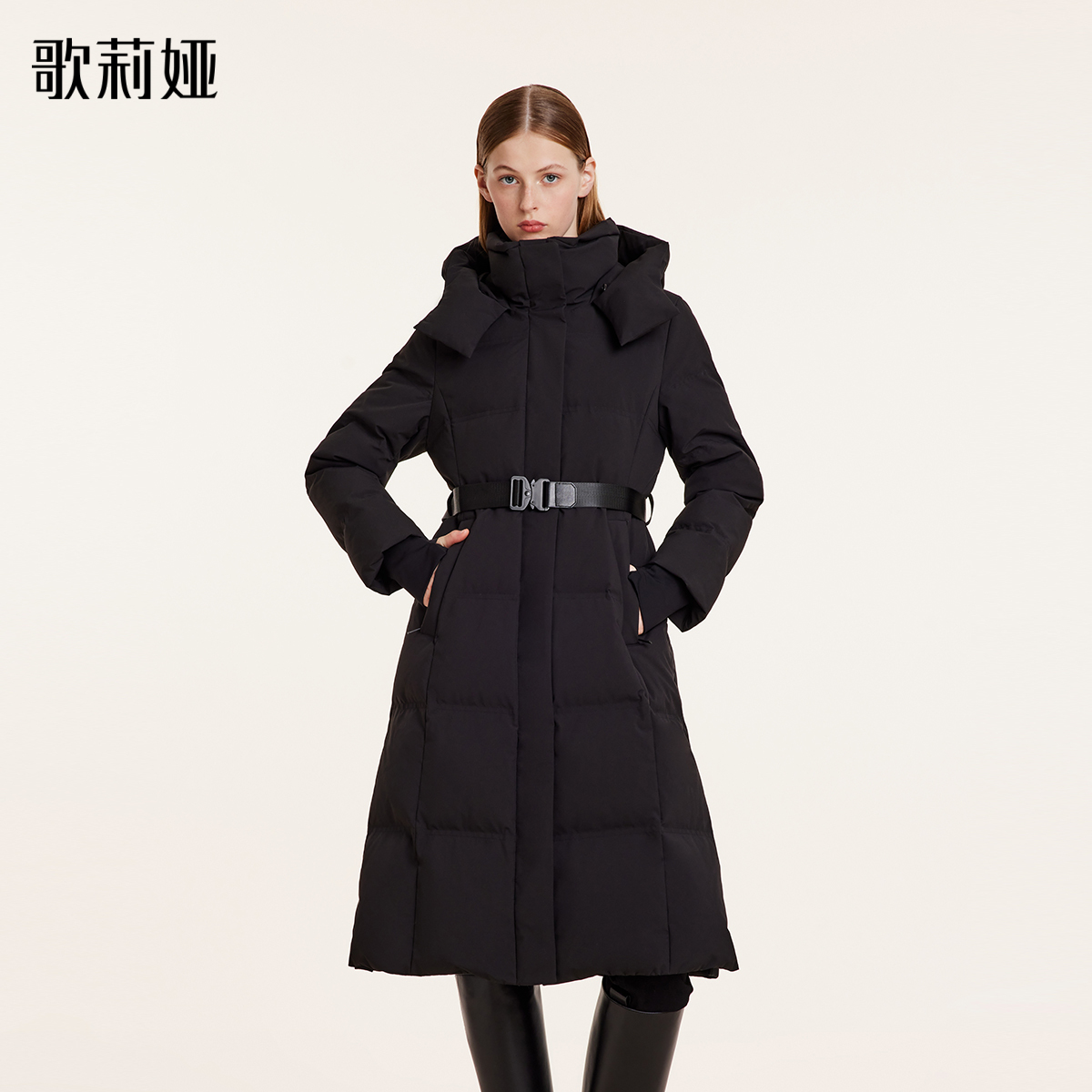歌莉娅冬季连帽极寒羽绒服抗寒1BDC8D230