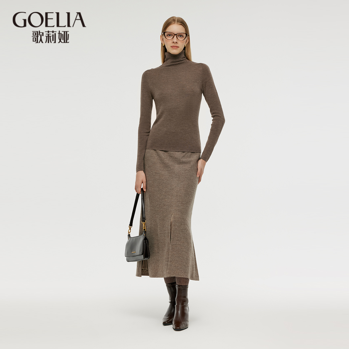 歌莉娅冬季可机洗绵羊毛针织打底衫1CCC5J100