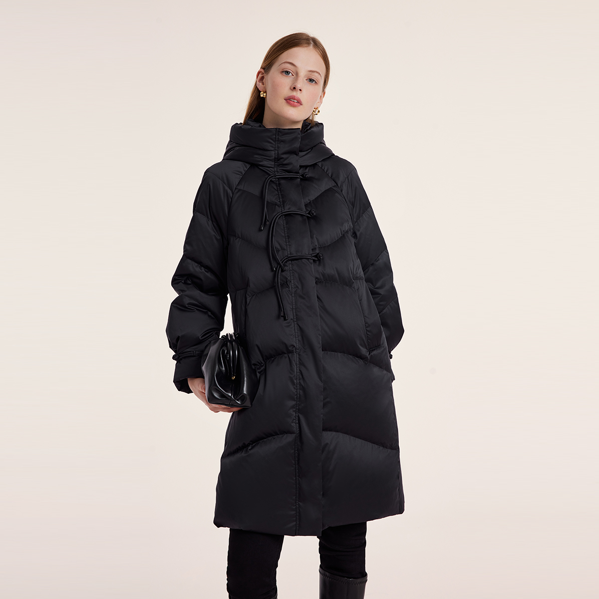 歌莉娅盘扣宽松羽绒服鹅绒服保暖1BNR8D200